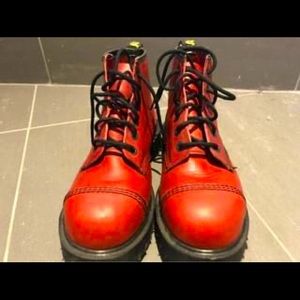 Red Dr. Martens Boots-Like New